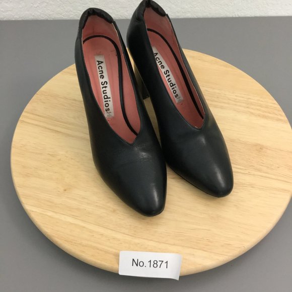 Acne Studios Aja Black Leather Heels - Picture 10 of 16